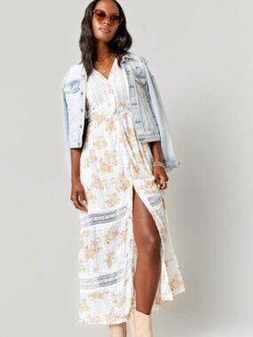 Francesca's Baley Button Down Floral Maxi Dress